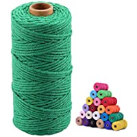 Macrame Cuerda de Algodón Hilo Macrame Cordel 3mm x 100M para Manualidades- Decoración- Bricolaje- Envolver Regalos…